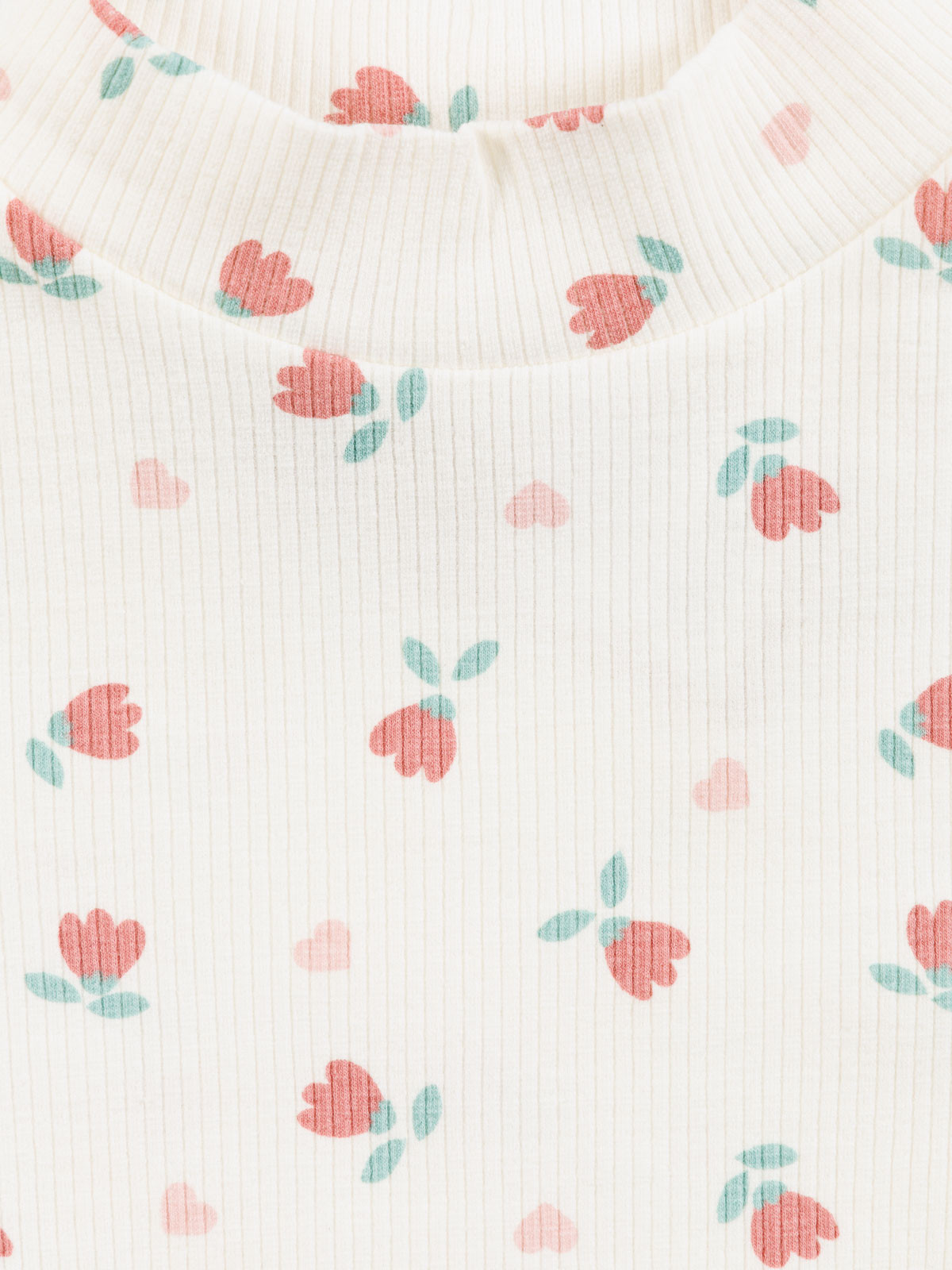 T-shirt fleuri col montant fille (3-12A)