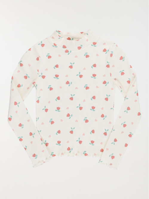 T-shirt fleuri col montant...