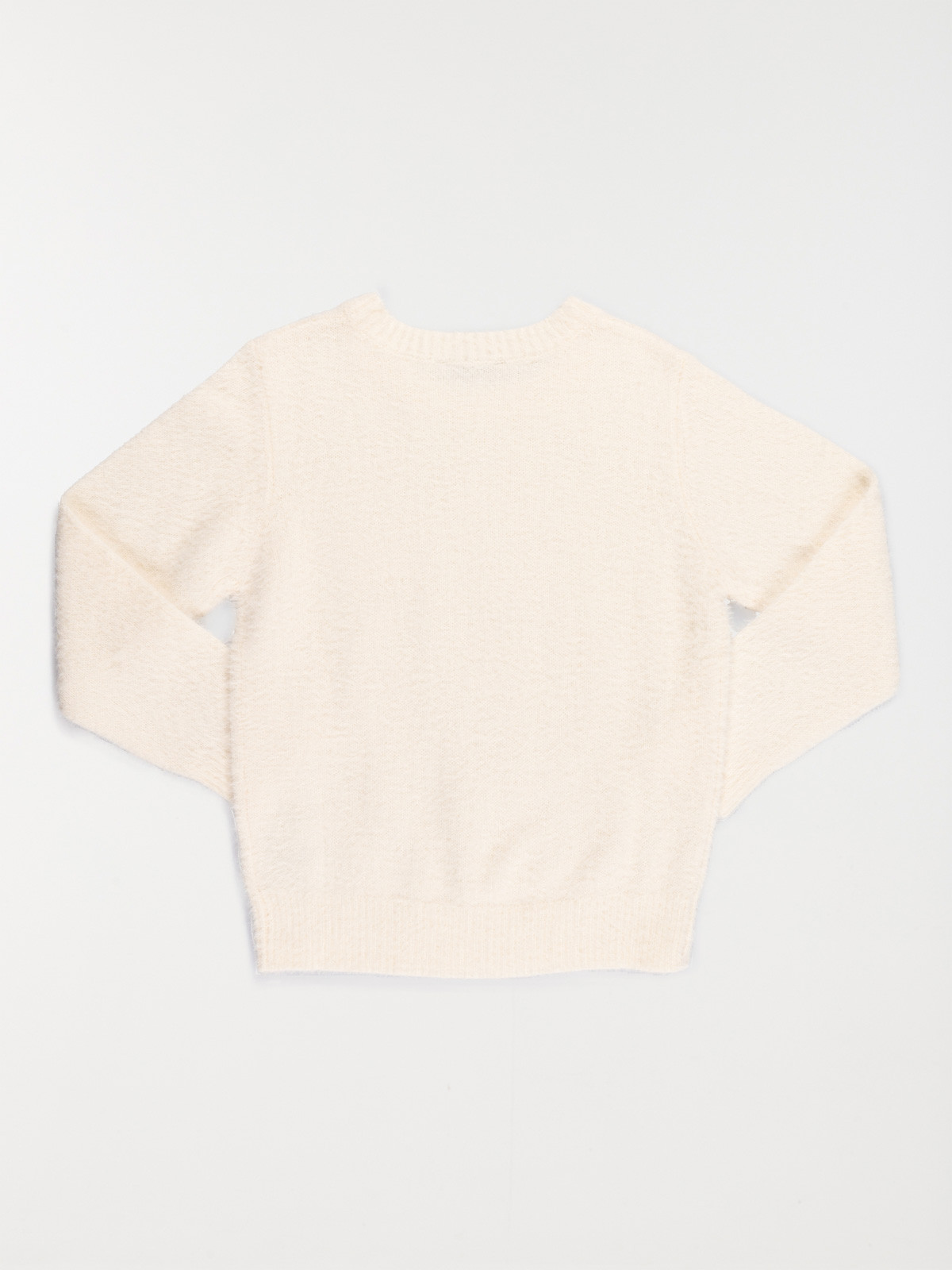Pull fille écru col rond (3-12A)
