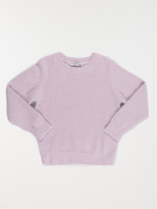 Pull fille lavandin col rond (3-12A)