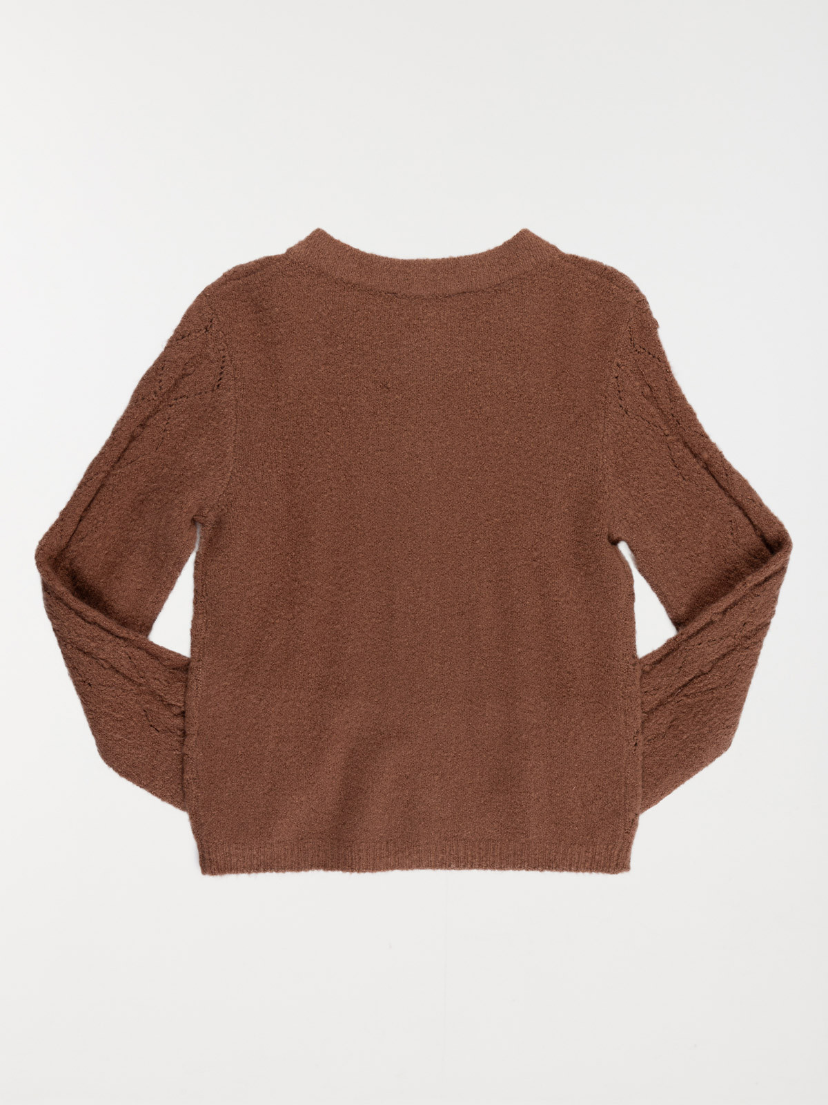 Gilet boutonné cacao chaud fille (3-12A)