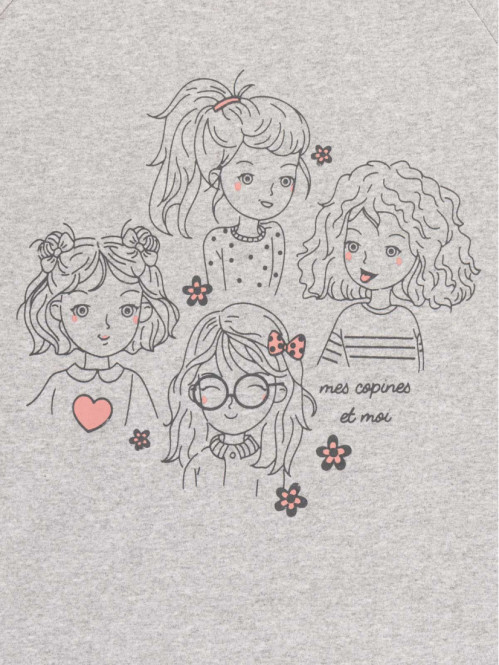 Robe sweat gris chiné fille...