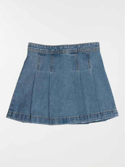 Jupe plissée en jean fille (3-12A)