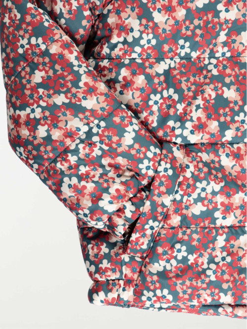 Doudoune capuche fleurie fille (3-12A)