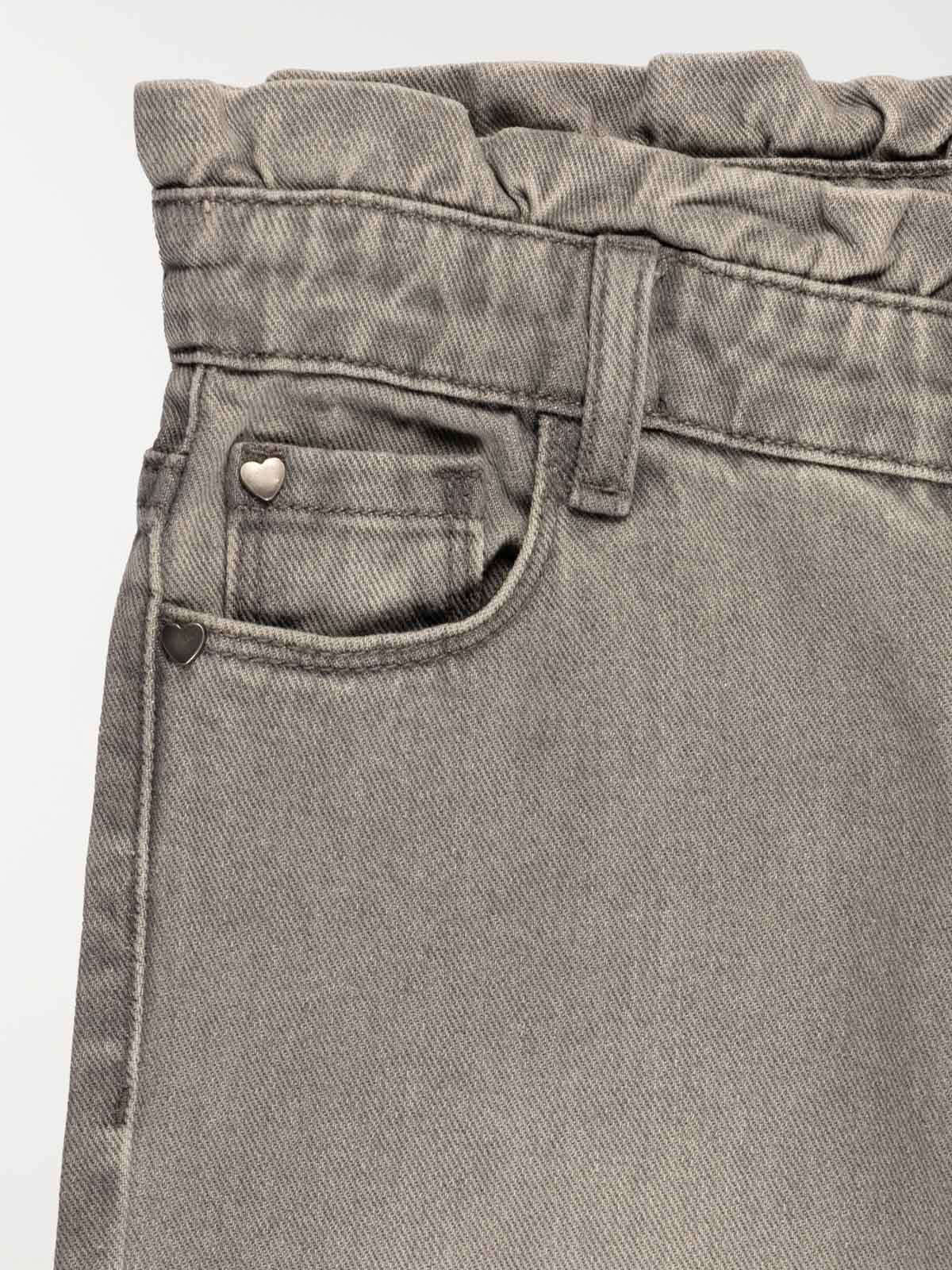 Jean gris poches coeurs fille (3-12A)