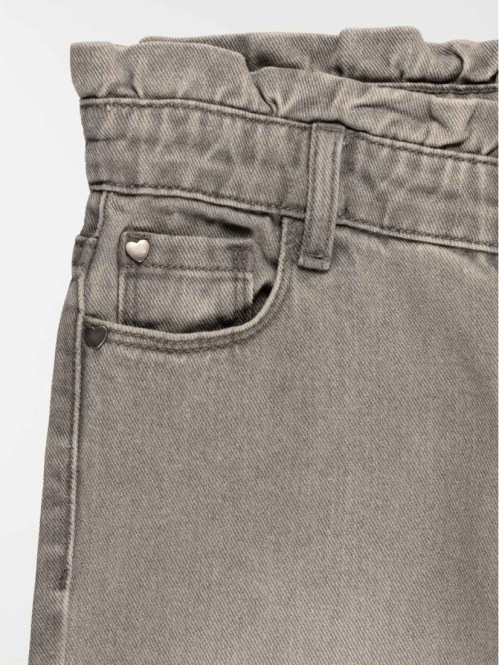 Jean gris poches coeurs fille (3-12A)