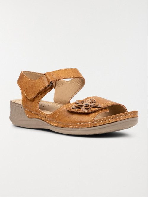 Sandales camel fleur femme (36-41)