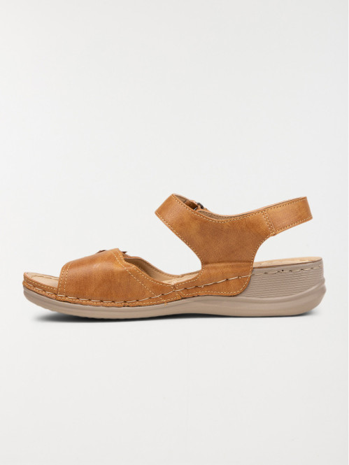 Sandales camel fleur femme (36-41)