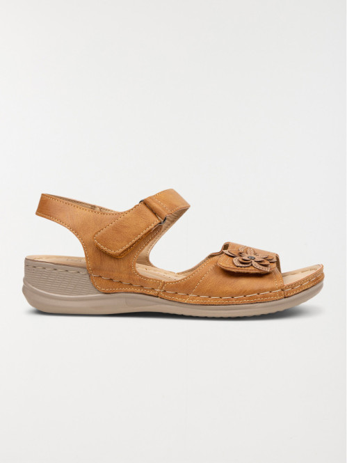 Sandales camel fleur femme (36-41)
