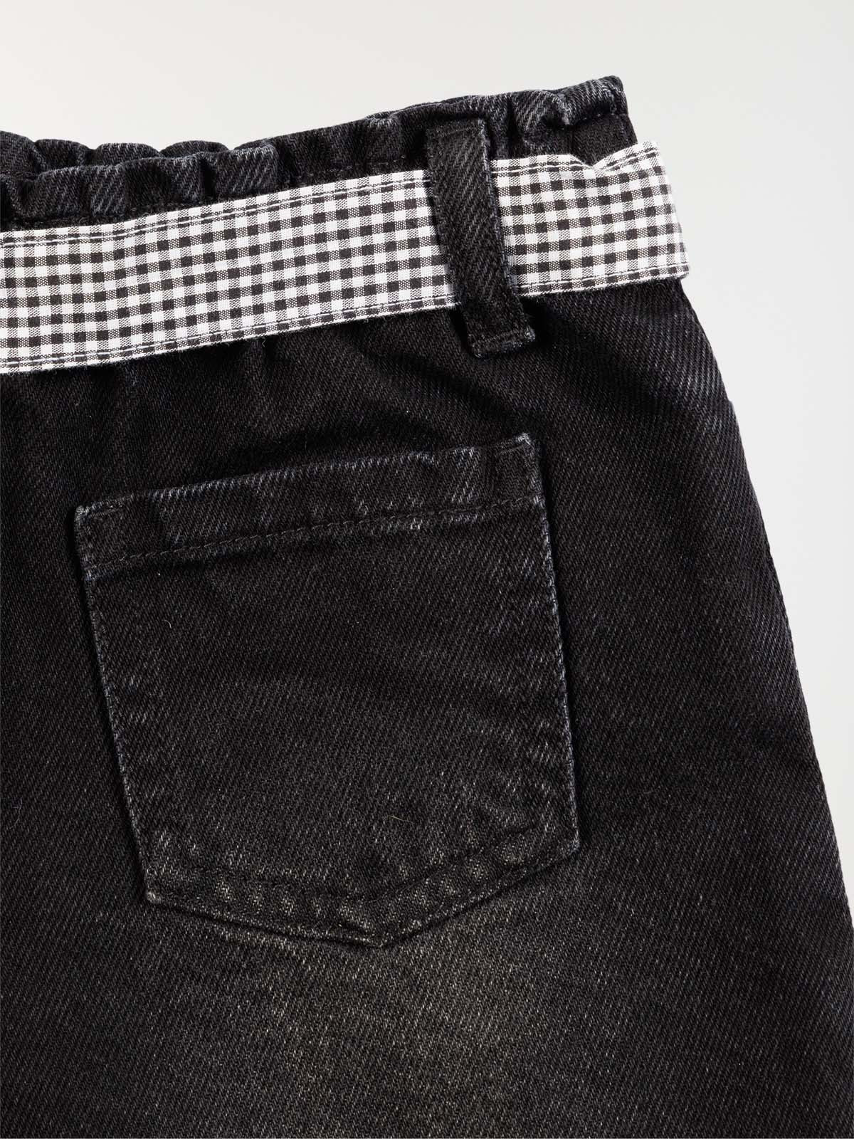 Short jean ceinture vichy fille (3-12A)