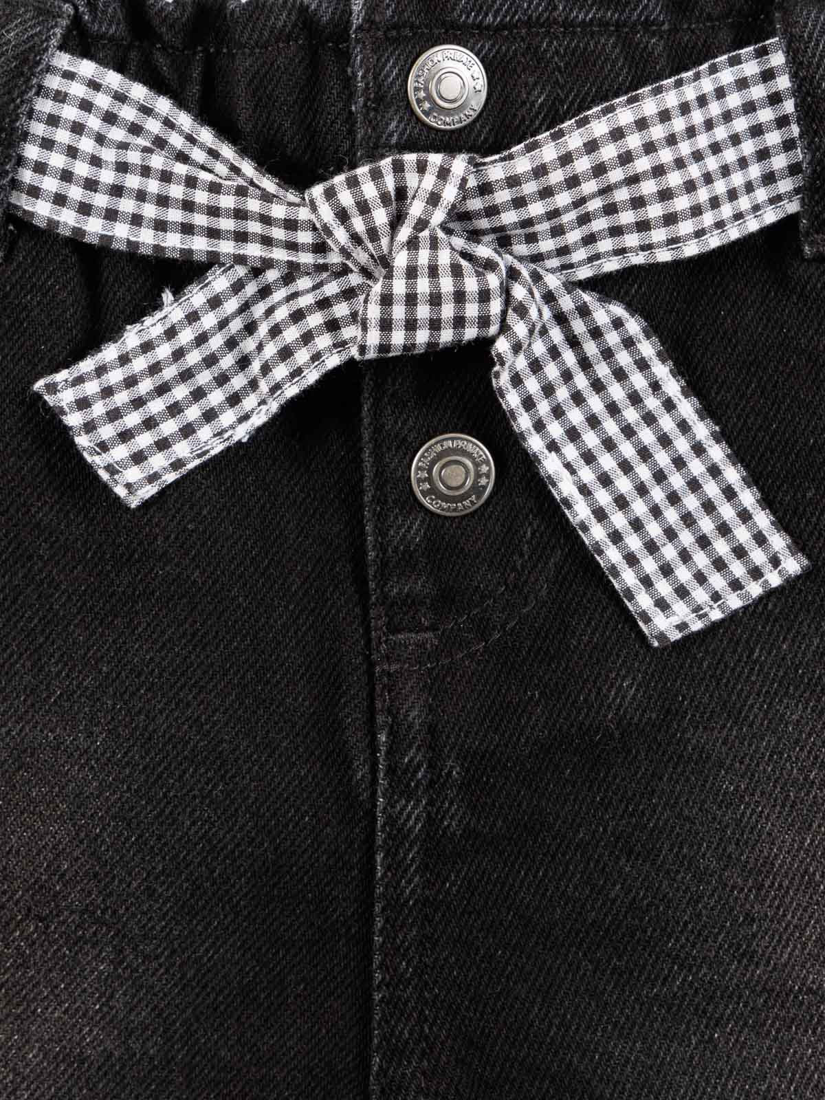 Short jean ceinture vichy fille (3-12A)