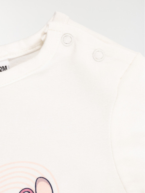 Tee-shirt Stitch fille écru (3-36M) Tee-shirt Stitch fille écru (3-36M)