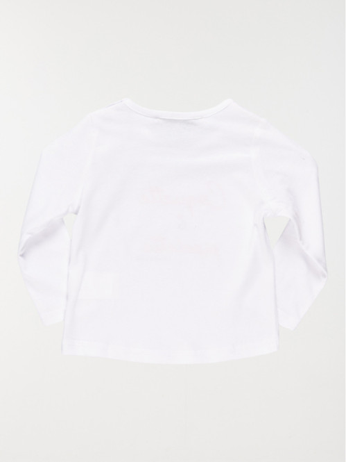 Tee-shirt blanc message fille (3-36M) Tee-shirt blanc message fille (3-36M)