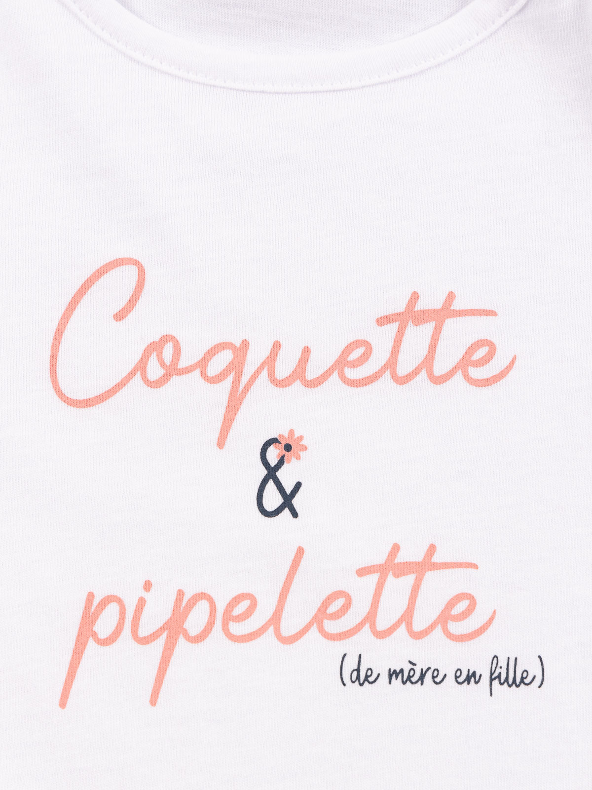 Tee-shirt blanc message fille (3-36M) Tee-shirt blanc message fille (3-36M)