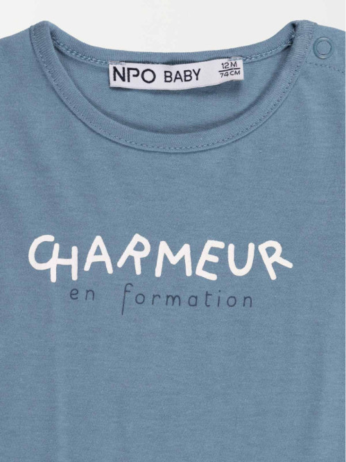 Tee-shirt bleu cascade...