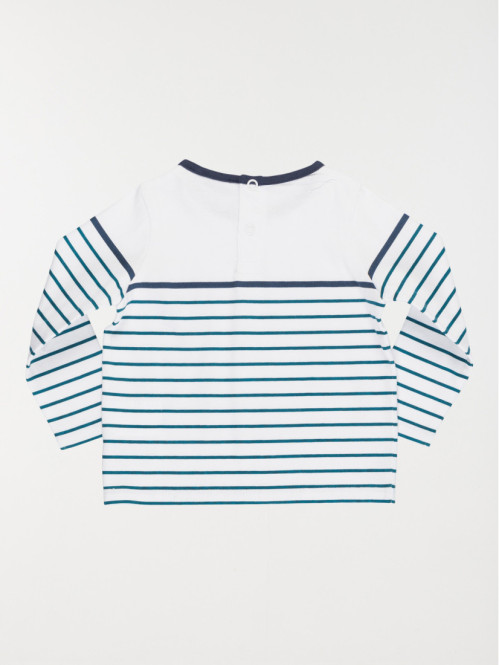 T-shirt blanc rayé garçon (3-36M)