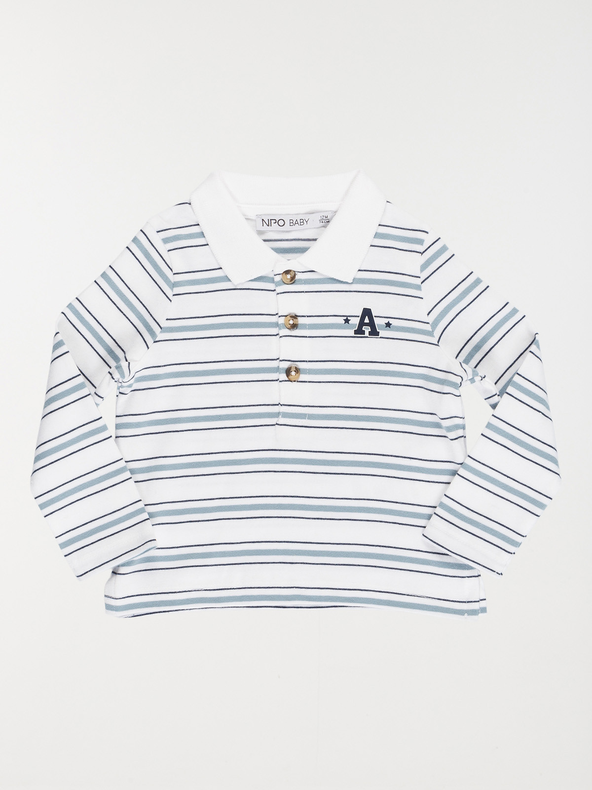 Polo blanc rayé garçon (6-36M)