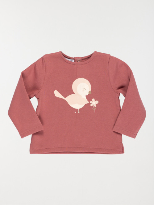 Sweat motif oiseau devant fille (3-36M)