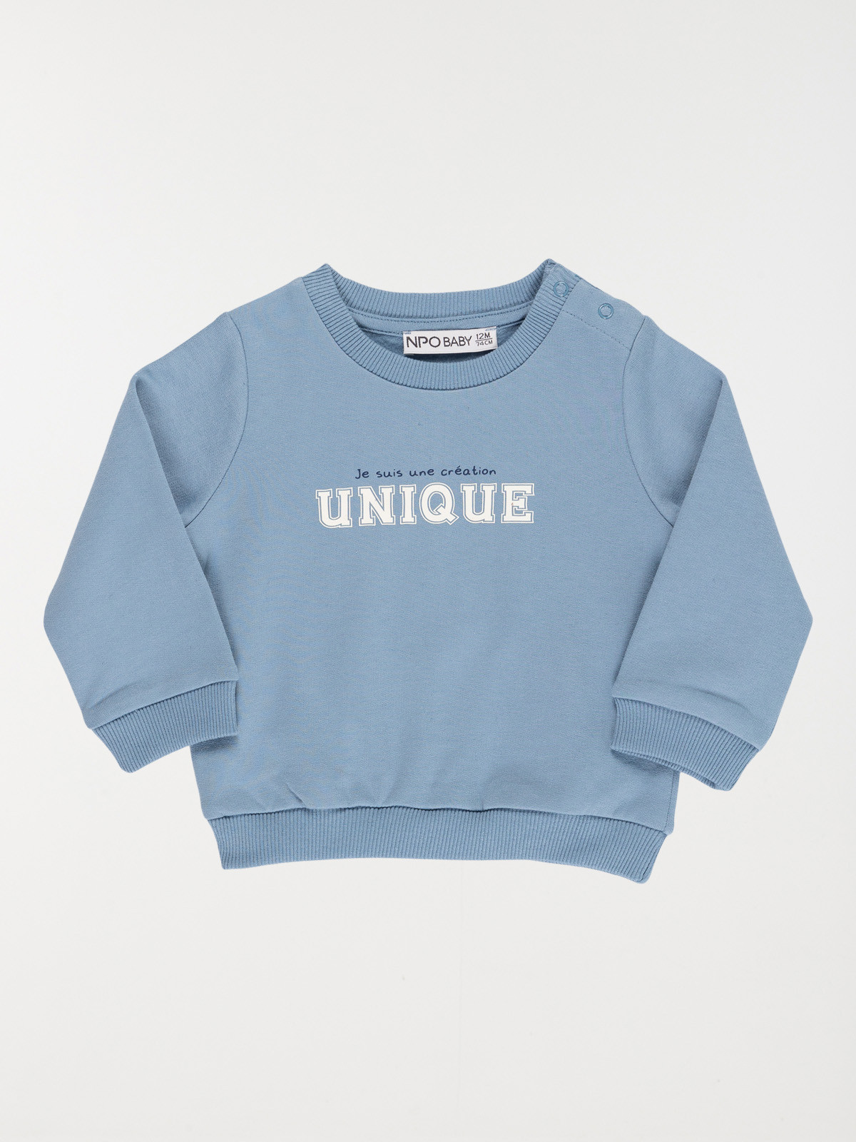 Sweat bleu cascade garçon (3-36M)