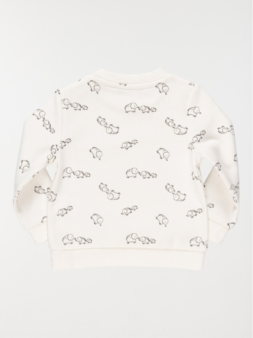 Sweat écru éléphants garçon (3-36M) Sweat écru éléphants garçon (3-36M)