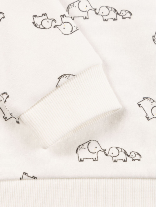 Sweat écru éléphants garçon (3-36M) Sweat écru éléphants garçon (3-36M)