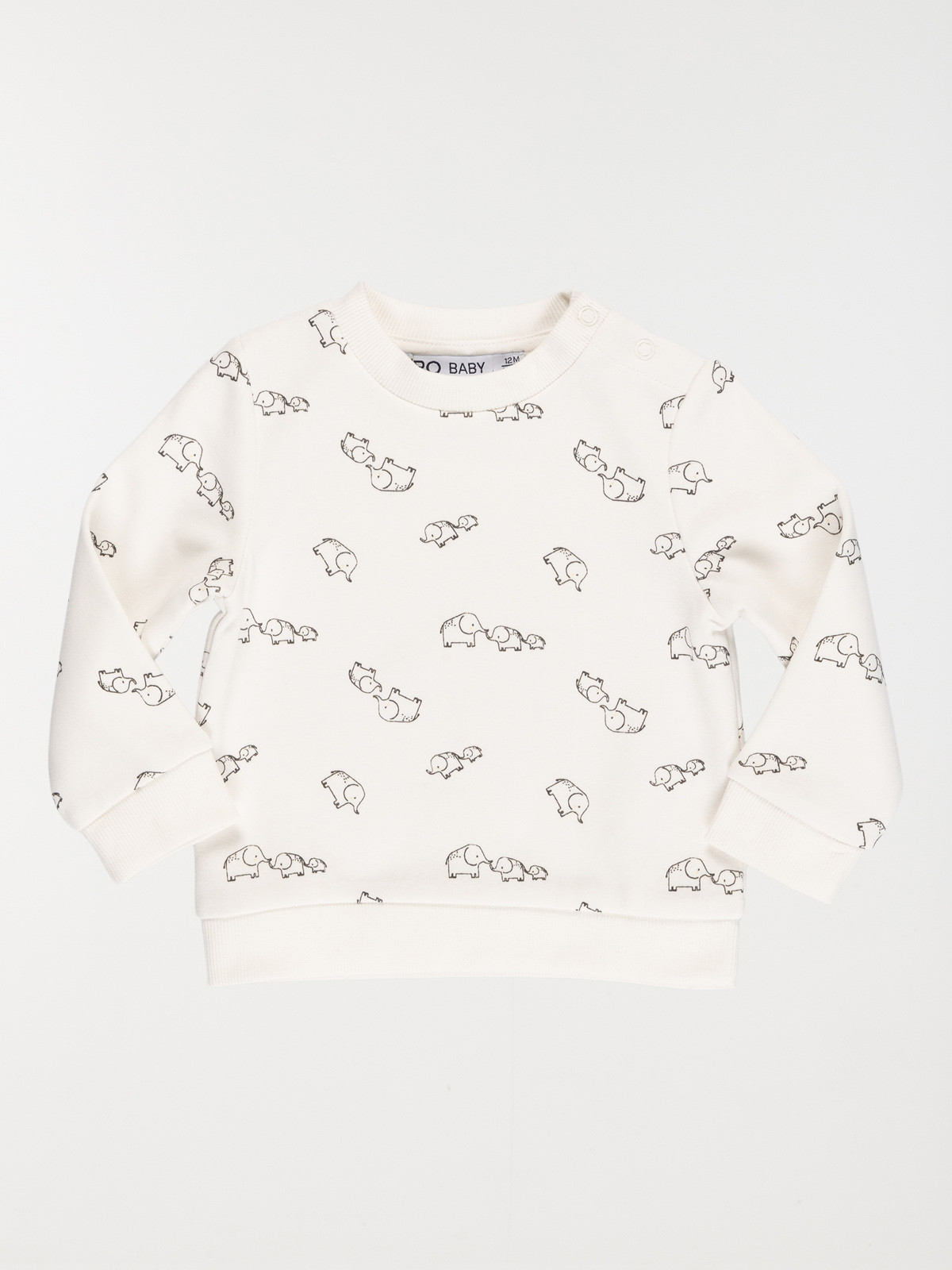 Sweat écru éléphants garçon (3-36M)