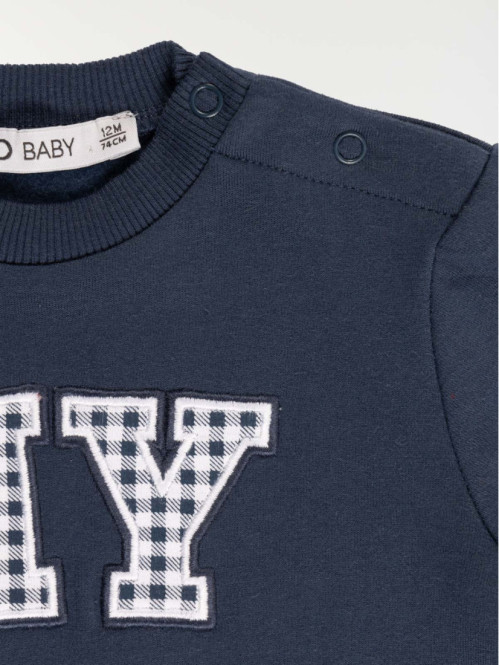 Sweat NY vichy garçon (3-36M)