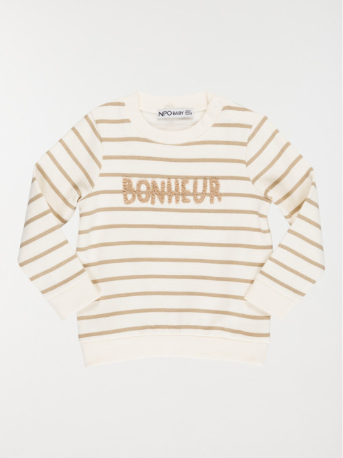 Sweat rayé bonheur garçon (3-36M)