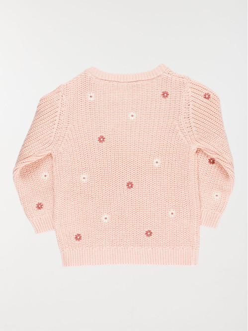 Pull fleurs brodées fille (3-36M)