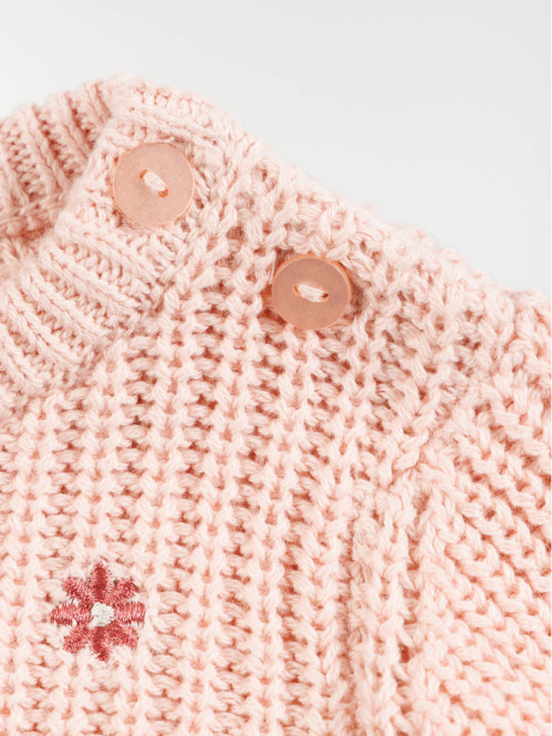 Pull fleurs brodées fille (3-36M)