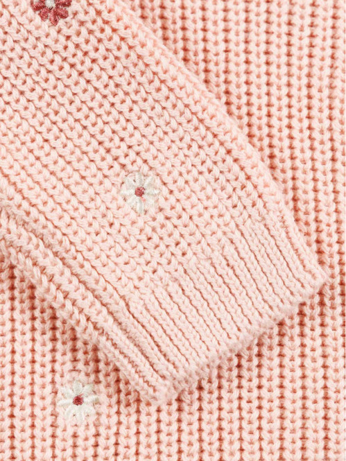 Pull fleurs brodées fille (3-36M)