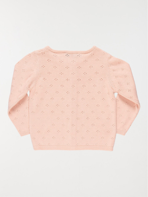 Gilet ajouré rose baby fille (3-36M)