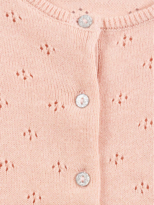 Gilet ajouré rose baby fille (3-36M)