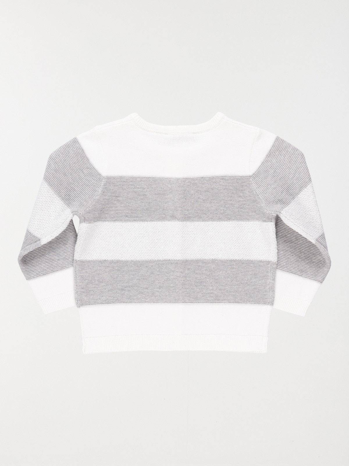 Gilet rayé blanc et gris fille (3-36M) Gilet rayé blanc et gris fille (3-36M)