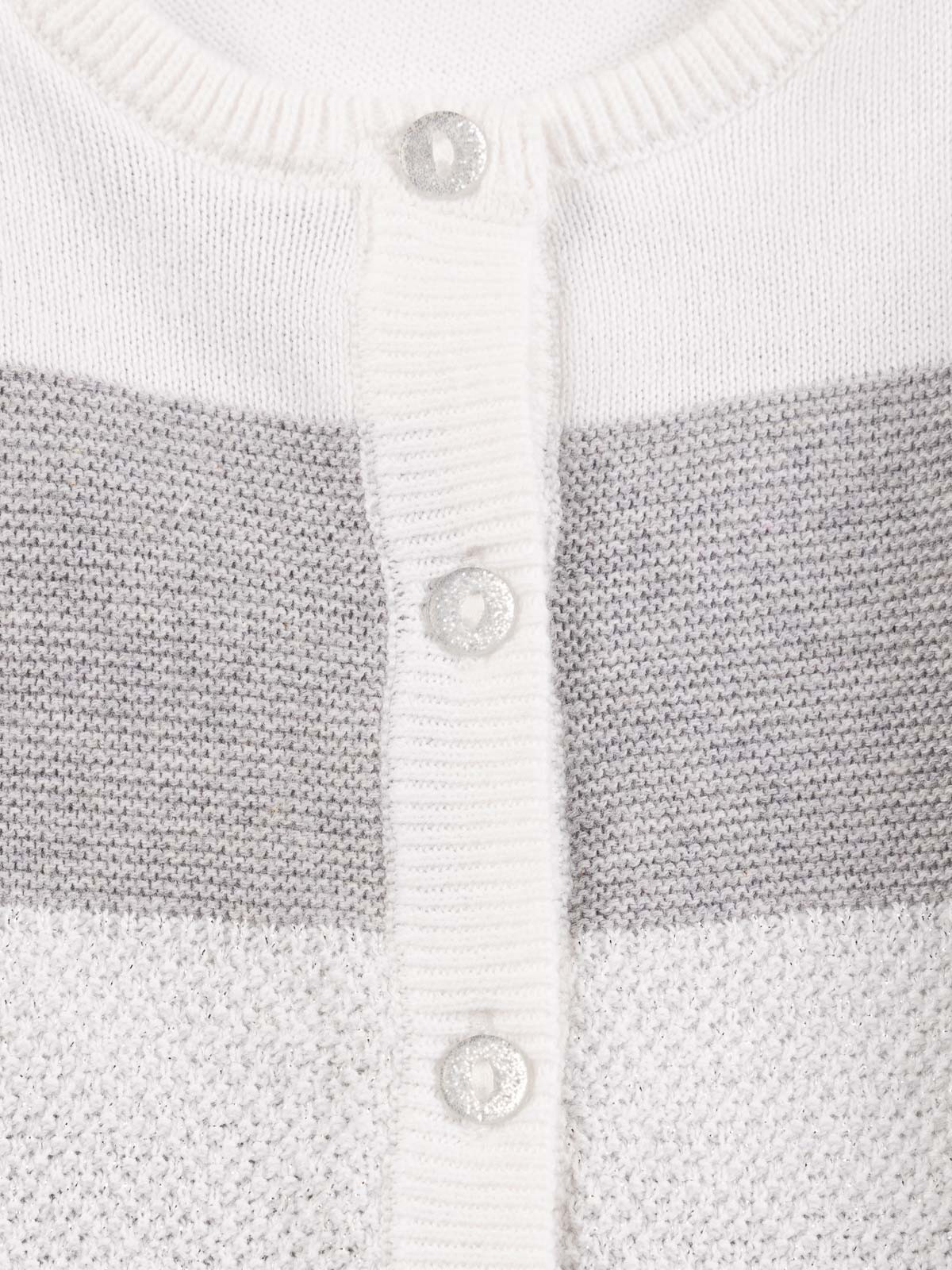 Gilet rayé blanc et gris fille (3-36M) Gilet rayé blanc et gris fille (3-36M)