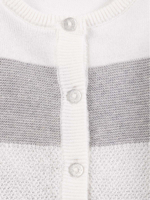 Gilet rayé blanc et gris...