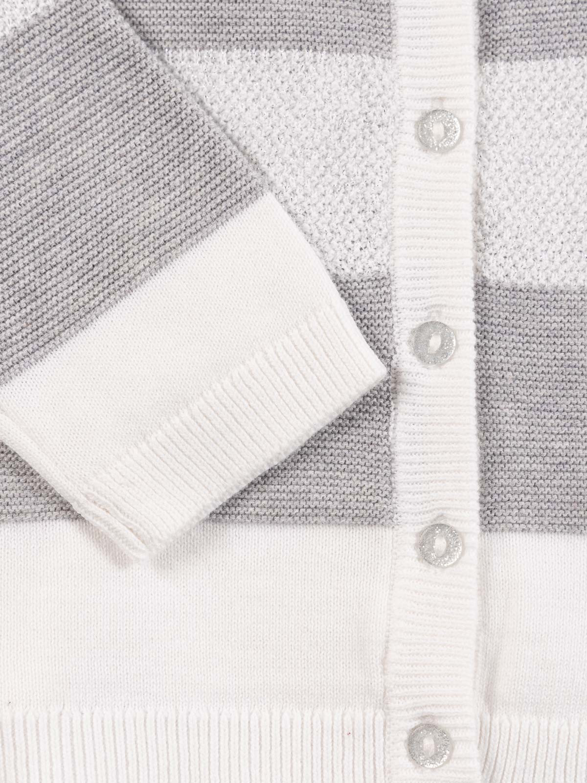 Gilet rayé blanc et gris fille (3-36M) Gilet rayé blanc et gris fille (3-36M)