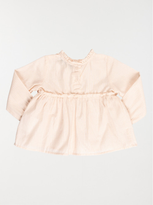 Blouse rayée écru rosé...