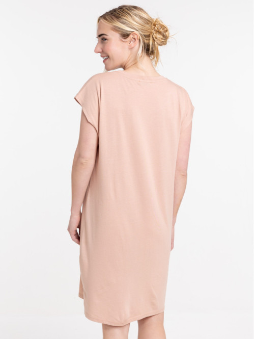 Chemise de nuit message vieux rose femme