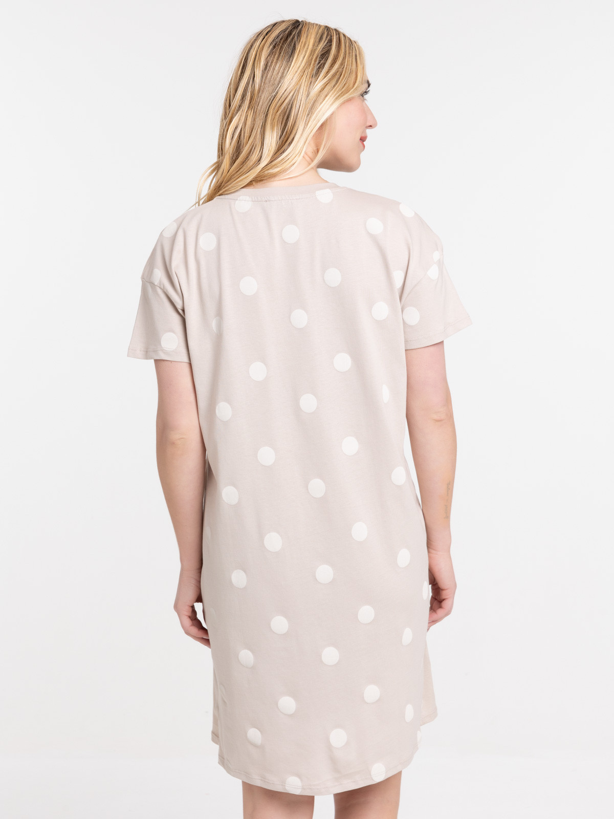 Chemise de nuit à pois femme