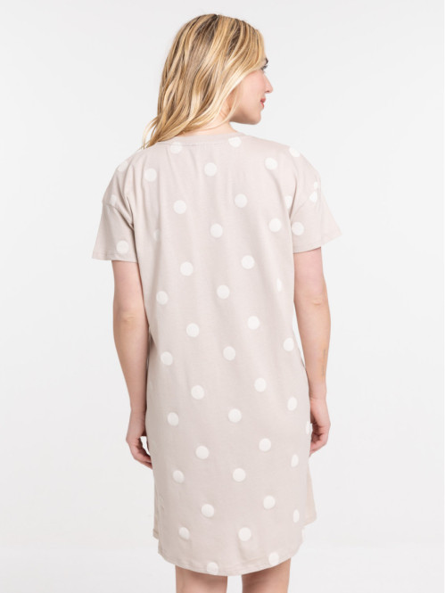 Chemise de nuit à pois femme