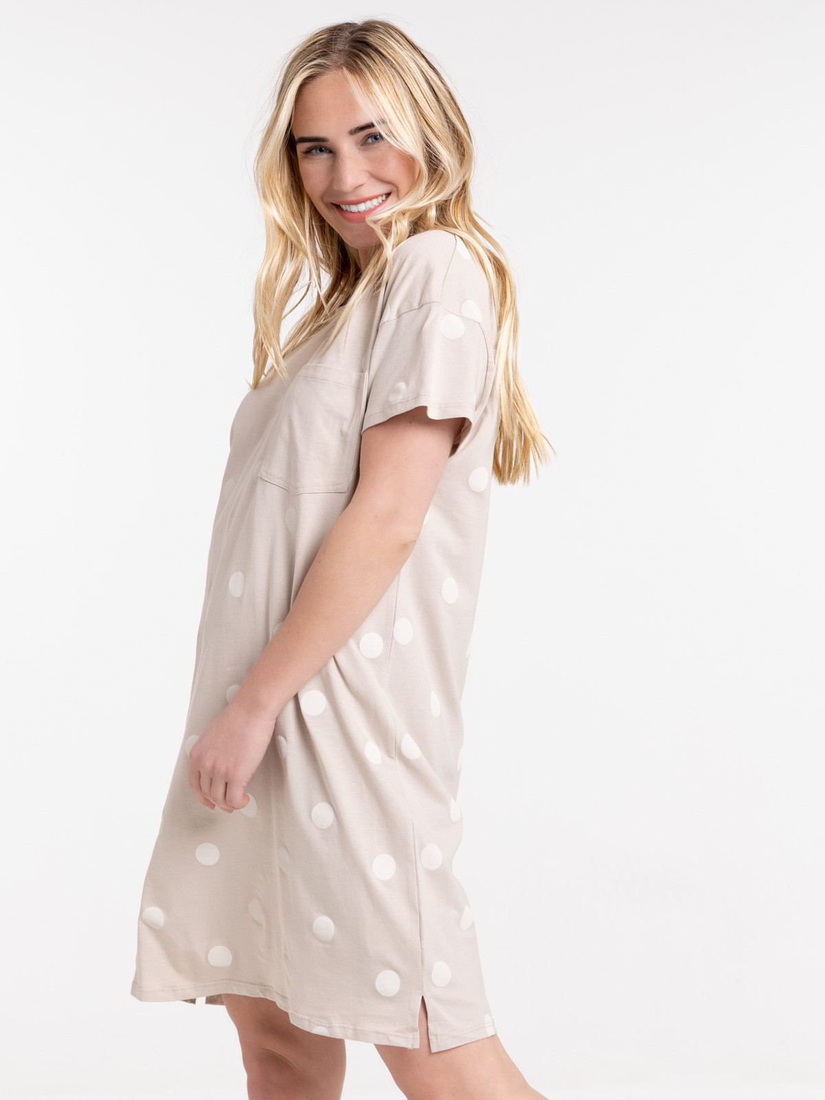 Chemise de nuit à pois femme