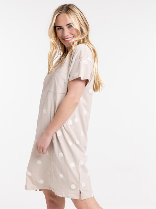 Chemise de nuit à pois femme