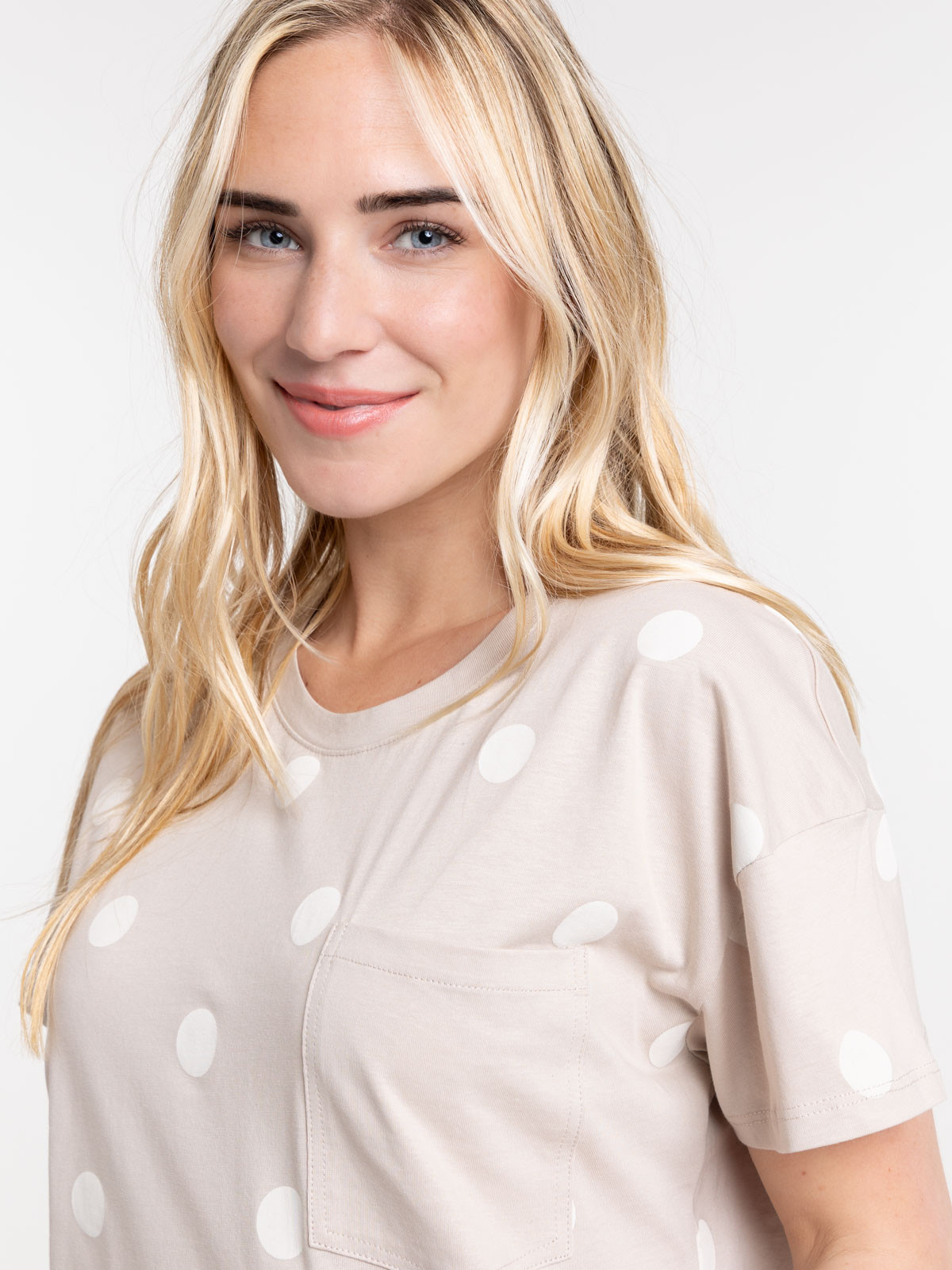 Chemise de nuit à pois femme