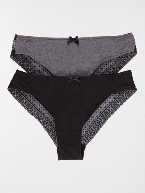 Culottes noir et gris chiné femme (S-XL)