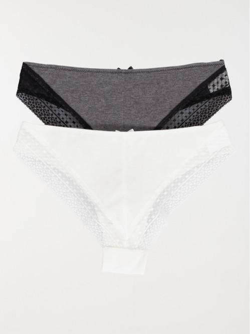 Culottes blanc/gris chiné femme (S-XL)