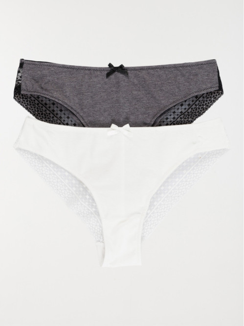 Culottes blanc/gris chiné femme (S-XL)