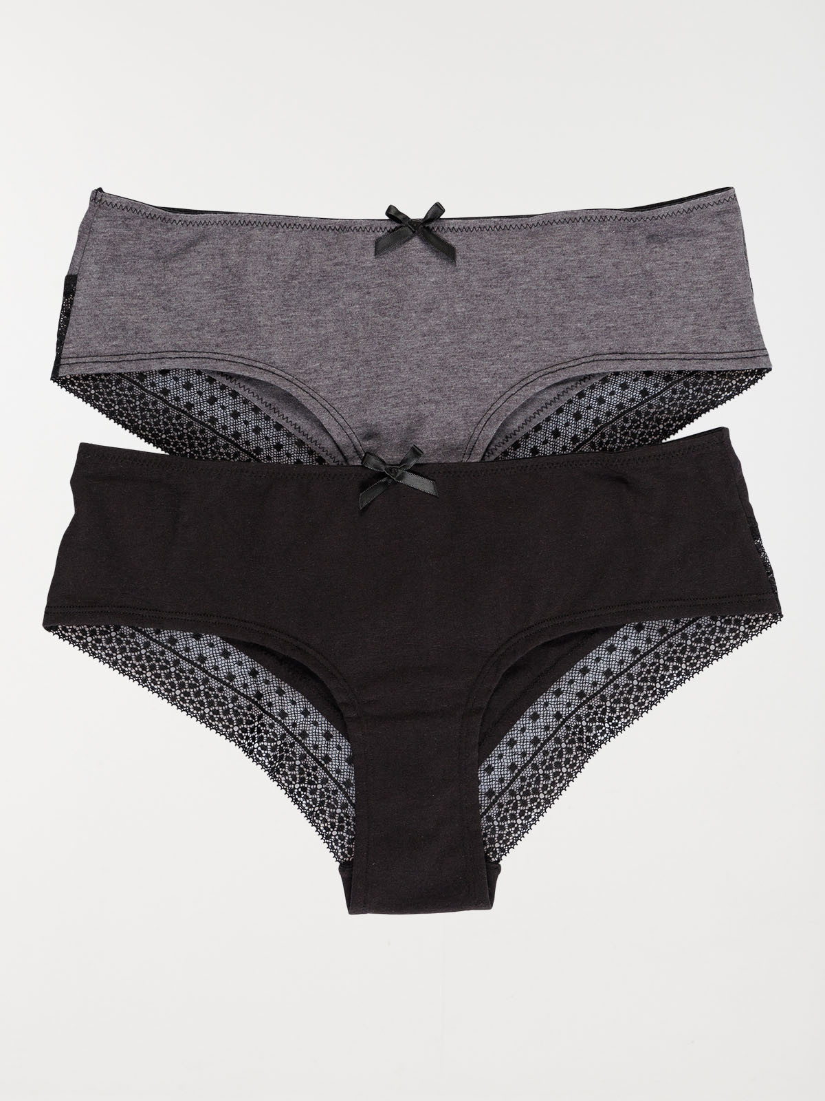 Shorties noir et gris chiné femme (S-XL)