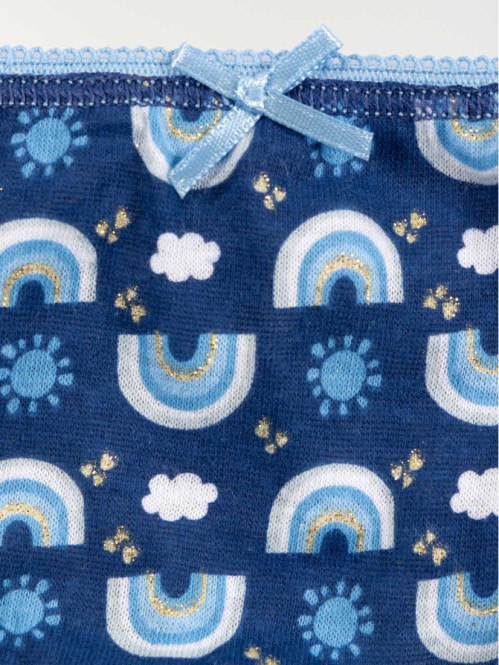 Lot de 5 slips arc-en-ciel fille