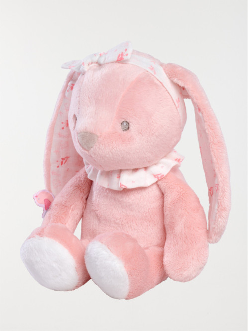 Doudou peluche lapin rose
